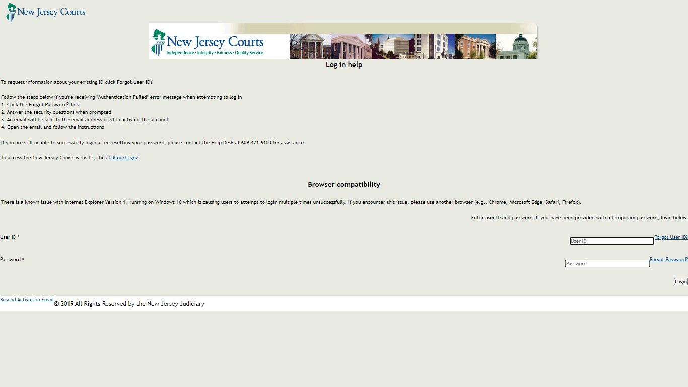 NJCourts Online: Login - New Jersey Superior Court